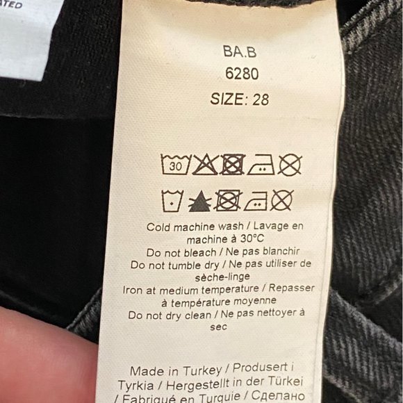 New GANNI straight-leg slit-detail jeans Black size 28 - Picture 9 of 11